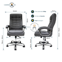 Ver imagem 6 de Kit 2 Cadeiras de Escritório Presidente Big com 42 Molas Ensacadas Pillow Top Giratória Cinza