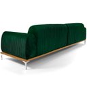 Ver imagem 6 de Sofá 3 Lugares 2,30M Molino Base de Madeira Pés Alumínio Veludo Verde - Casaepoltrona