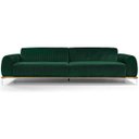 Ver imagem 2 de Sofá 3 Lugares 2,30M Molino Base de Madeira Pés Alumínio Veludo Verde - Casaepoltrona