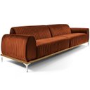 Ver imagem 1 de Sofá Molino 3 Lugares 230cm Pés Alumínio Veludo Camel - Nexta Casa