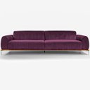 Ver imagem 2 de Sofá 3 Lugares 2,30m Molino Pés Alumínio Veludo Roxo - Nexta Casa