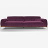 Sofá 3 Lugares 2,30m Molino Pés Alumínio Veludo Roxo - Nexta Casa - 2
