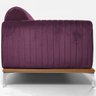 Sofá 3 Lugares 2,30m Molino Pés Alumínio Veludo Roxo - Nexta Casa - 5