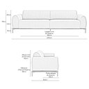 Ver imagem 4 de Sofá 3 Lugares 2,30m Molino Pés Alumínio Veludo Roxo - Nexta Casa