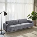 Ver imagem 2 de Sofá Molino 3 Lugares 230cm Pés Alumínio Veludo Titânio - Nexta Casa