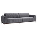 Ver imagem 1 de Sofá Molino 3 Lugares 230cm Pés Alumínio Veludo Titânio - Nexta Casa