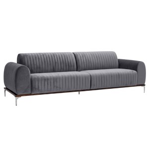 Sofá Molino 3 Lugares 230cm Pés Alumínio Veludo Titânio - Nexta Casa