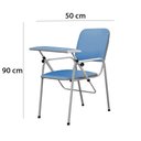 Ver imagem 2 de Cadeira Para Coleta de Sangue Estofada Plataforma Frontal Cor Azul