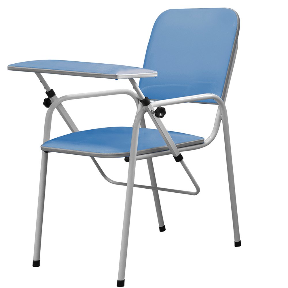 Cadeira Para Coleta de Sangue Estofada Plataforma Frontal Cor Azul