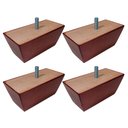 Ver imagem 1 de Kit 4 Pés de Madeira Retangular para Sofá Poltrona 5cm - Monari Design