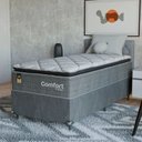 Ver imagem 1 de Cama Box Solteiro + Colchão Comfort Class Pillow Top 88x188 Cinza/suede Cinza
