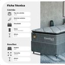 Ver imagem 3 de Cama Box Solteiro + Colchão Comfort Class Pillow Top 88x188 Cinza/suede Cinza