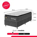 Ver imagem 4 de Cama Box Solteiro + Colchão Comfort Class Pillow Top 88x188 Cinza/suede Cinza