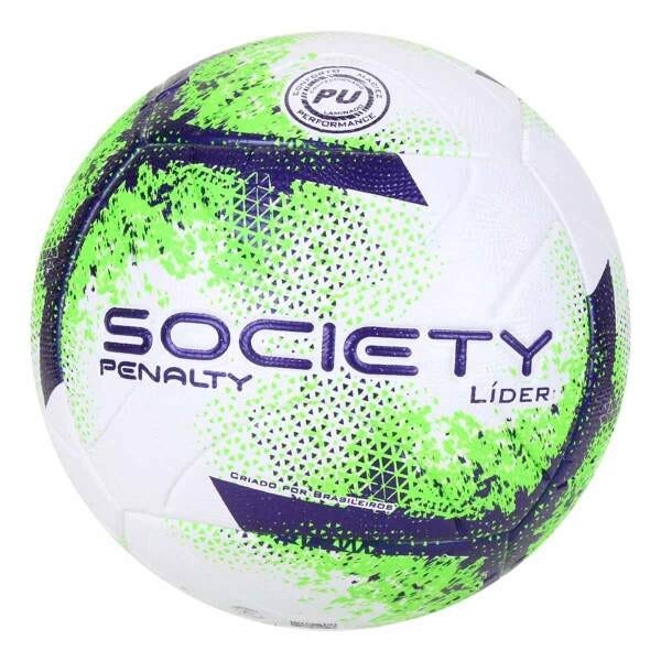 Bola Futebol Society Líder XXI Branco e Verde Penalty - 1