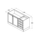 Ver imagem 2 de Balcão de Cozinha Classico 2 Portas 4 Gavetas sem Tampo 120cm Ditália