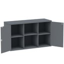 Ver imagem 3 de Armário Baixo Credenza PE25 Pandin 121,50 cm (largura) em MDP Cor Grafito com Dois Nichos