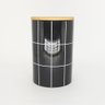 Pote Cerâmica com Tampa Bambu Turim Preto 10x15cm  Lyor - 1