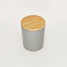 Pote Cerâmica Granilite com Tampa Bambu Cinza 10x13cm - Lyor - 2