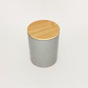 Ver imagem 2 de Pote Cerâmica Granilite com Tampa Bambu Cinza 10x13cm - Lyor