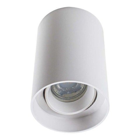Spot Sobrepor Branco Redondo + Led Dicroica Gu10 Mr16 Branco Quente St2104