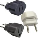 Ver imagem 1 de 500 Plug Adaptador Chato 2 Pinos 3 Pinos 10a Preto Branco Margirius