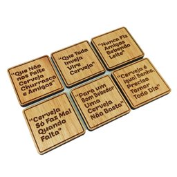 Porta Copos De Cerveja Bolachas De Madeira Chopp Bebidas - 3