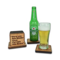 Porta Copos De Cerveja Bolachas De Madeira Chopp Bebidas - 5