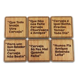 Porta Copos De Cerveja Bolachas De Madeira Chopp Bebidas - 4