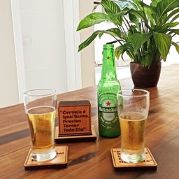 Porta Copos De Cerveja Bolachas De Madeira Chopp Bebidas - 2