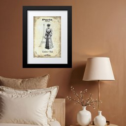 Quadro Vintage Moda Paris 1900 - 60x48cm:moldura Preta - 1