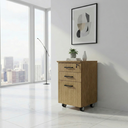 Ver imagem 1 de Gaveteiro Arquivo 3 Gavetas 45,8cm com Rodízio e Chave Tampo 25mm Office Marrom/Amêndoa/Preto