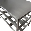 Ver imagem 4 de Mesa Aço Inox Industrial 130x70x90 cm Prateleiro Duplo Fenestrado Nortinox