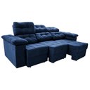 Ver mais imagens de Sofa Itália 2,00 Mts Retrátil e Reclinavel Tecido Suede Azul - Cama InBox
