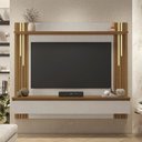 Ver imagem 1 de Painel para Tv até 65 Polegadas 1 Porta Ripado com Led Frade Off White Tx/freijo Trend - Pnr Móveis