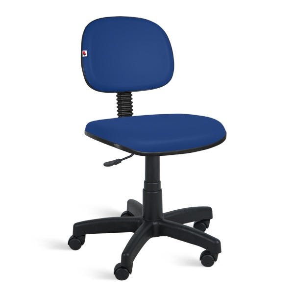 Cadeira Secretária Giratória Couro Ecológico:Azul - 1