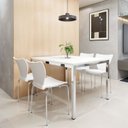 Ver imagem 1 de Conjunto Sala de Jantar 4 Lugares Retangular Tampo MDF 120x85cm Mesa Smart com Cadeiras Mono Branco