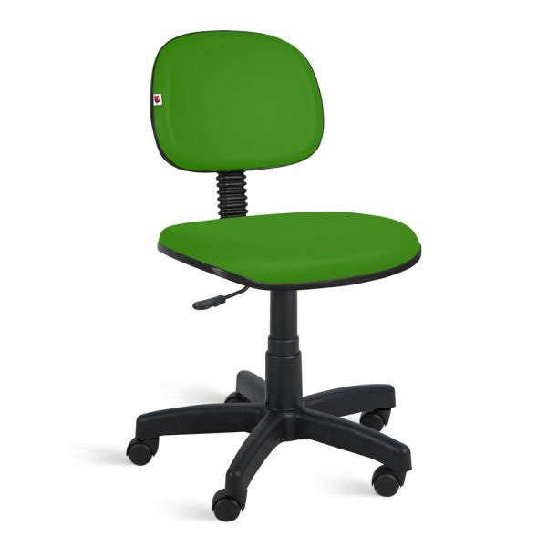 Cadeira Secretária Giratória Couro Ecológico: Verde - 1