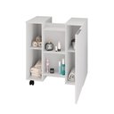Ver imagem 3 de Gabinete para Banheiro com Porta e Prateleira Pés Rodízios Pequin - Branco