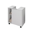 Ver imagem 2 de Gabinete para Banheiro com Porta e Prateleira Pés Rodízios Pequin - Branco