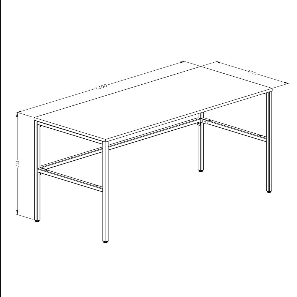 Mesa para Escritório Marelli Frame Branca 140x60cm - 5