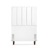 Cabeceira Estofada Solteiro Carla 90cm Corino Branco - 1