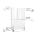 Ver imagem 3 de Cabeceira Estofada Solteiro Carla 90cm Corino Branco