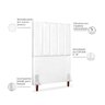 Cabeceira Estofada Solteiro Carla 90cm Corino Branco - 3