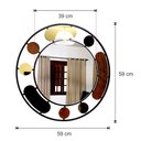 Ver imagem 4 de Espelho decorativo de parede redondo com moldura Premium Rodes Preto