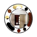 Ver imagem 1 de Espelho decorativo de parede redondo com moldura Premium Rodes Preto