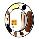Ver imagem 2 de Espelho decorativo de parede redondo com moldura Premium Rodes Preto