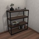 Ver imagem 2 de Estante para Escritório Marelli Frame Carvalho 100x40cm