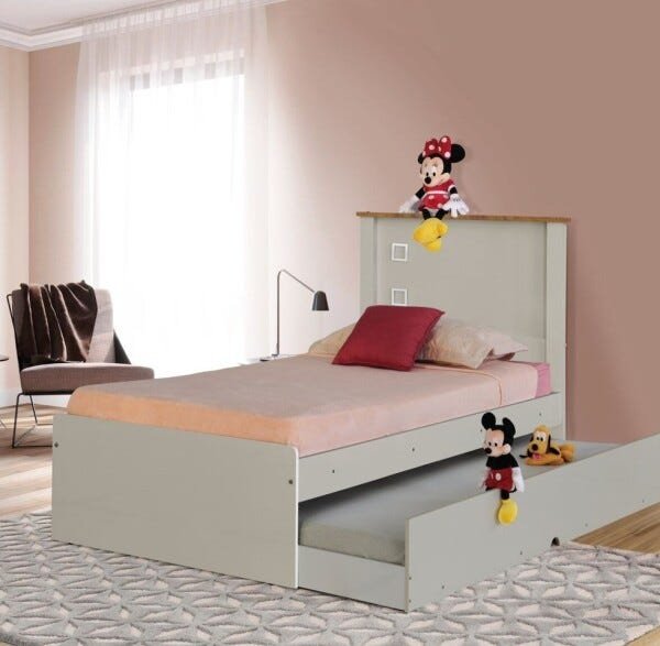 BICAMA SOLTEIRO BARCELONA TEBARROT OFF WHITE MADEIRADO - 1