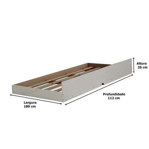 BICAMA SOLTEIRO BARCELONA TEBARROT OFF WHITE MADEIRADO - 2