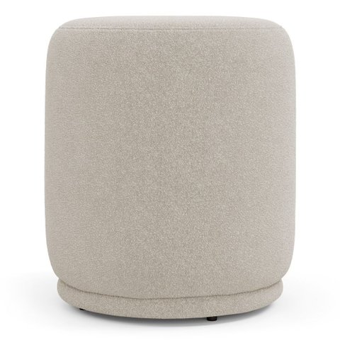 Puff Decorativo Orgânico Living Mavi Bouclê Bege - Desk Design